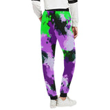 Purple and Green Paint Splatter Women's All Over Print Jogger Sweatpants | BigTexFunkadelic