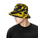 Black and Yellow Paint Splatter Bucket Hat | BigTexFunkadelic