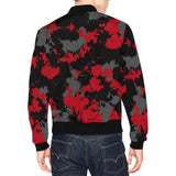 Red Grey and Black Paint Splatter Big & Tall Bomber Jacket
