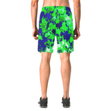 Blue and Green Paint Splatter Casual Shorts
