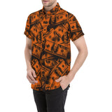 Orange Grunge Money Sleeve Shirt Button Up Shirt | BigTexFunkadelic