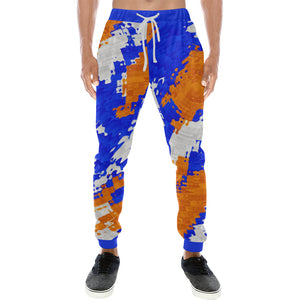 Blue and Orange Men's All Over Print Jogger Sweatpants | BigTexFunkadelic