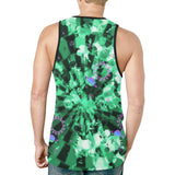 Spaced Out Green Tie-Dye Alien Relaxed Fit Men's Tank Top