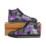 Purple and Grey Paint Splatter Hi-Top Women's Sneakers | BigTexFunkadelic