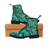 Teal Oil Spill Women's Black Boots | BigTexFunkadelic