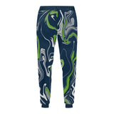 Blue Green Grey and White Oil Slick Men's Big & Tall All Over Print Jogger Sweatpants | BigTexFunkadelic