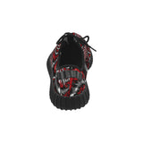 Crimson Burst Fractal Men's Breathable Woven Running Shoes