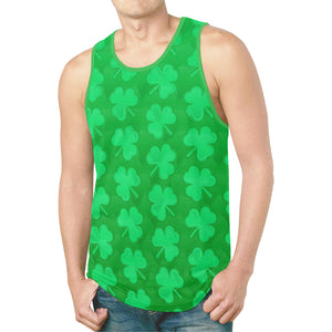 St. Patrick's Day Green Clovers Relaxed Fit Men's Tank Top - BigTexFunkadelic