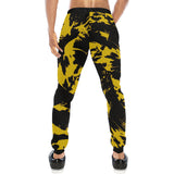 Black and Yellow Paint Splatter Men's All Over Print Jogger Sweatpants | BigTexFunkadelic