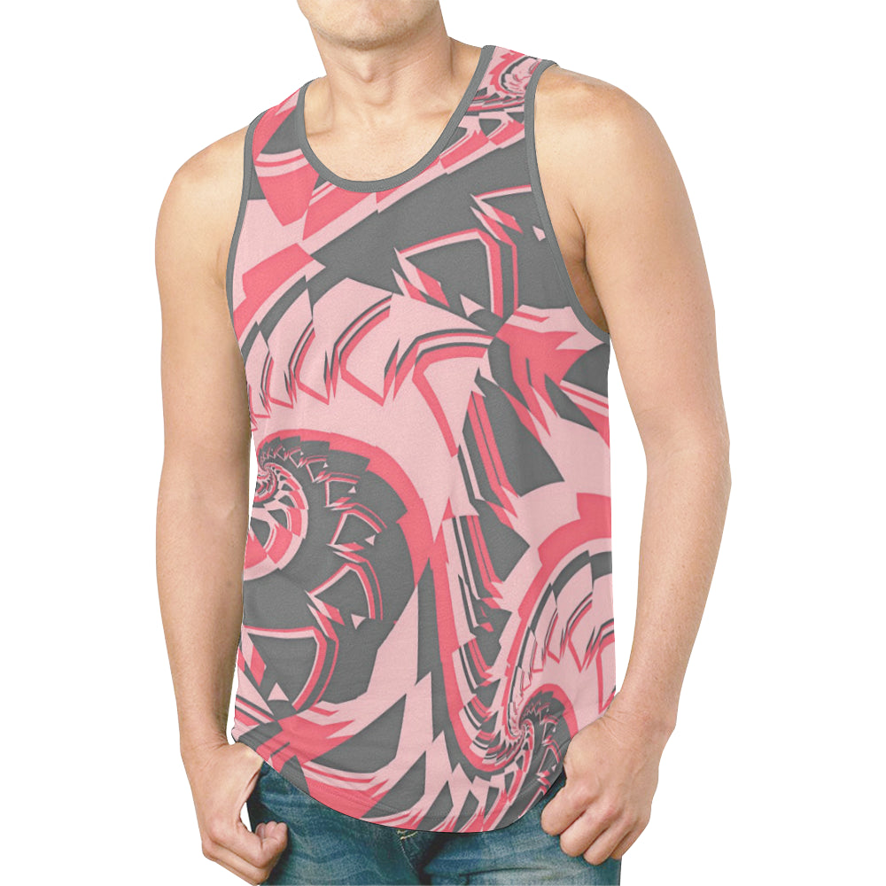 Retro Red Vintage Vibes Rave Fractal Relaxed Fit Men's Tank Top ...