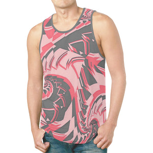 Retro Red Vintage Vibes Rave Fractal Relaxed Fit Men's Tank Top | BigTexFunkadelic