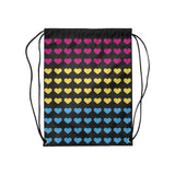 Pansexual Pride Hearts Drawstring Bag