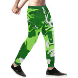 Green Psychedelic Spill Men's All Over Print Jogger Sweatpants | BigTexFunkadelic