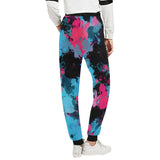 Pink and Blue Paint Splatter All Over Print Women's Jogger Sweatpants | BigTexFunkadelic
