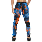 Blue and Orange Graffiti Abstract Men's Big & Tall All Over Print Jogger Sweatpants | BigTexFunkadelic