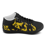 Black and Yellow Paint Splatter Men's Chukka Canvas Shoes