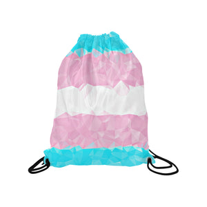 Geometric Trans Pride Drawstring Bag