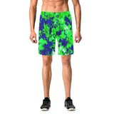 Blue and Green Paint Splatter Casual Shorts
