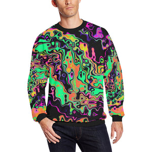 Radioactive Spill Men's Big & Tall Oversized Fleece Crewneck Sweatshirt | BigTexFunkadelic