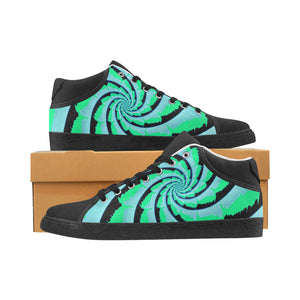 Fractal Tie-Dye Men's Chukka Canvas Shoes | Mint Green | BigTexFunkadelic