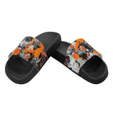 Orange and Grey Men's Slide Sandals | BigTexFunkadelic