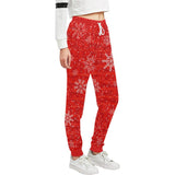Red Holiday Snowflake Women's All Over Print Jogger Sweatpants | BigTexFunkadelic