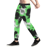 Green Rave Abstract All Over Print Light-Weight Men's Jogger Sweatpants (Non Fleece Lined) | EDM Festival Fashion | BigTexFunkadelic