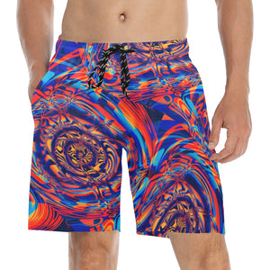 Desert Sunset Fractal Melt Swim Shorts | BigTexFunkadelic