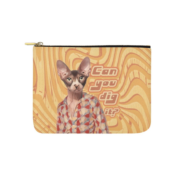 Can You Dig It? - 70s Cat Canvas 8''x 6'' Carry-All Zipper Pouch | BigTexFunkadelic