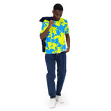 Yellow and Blue Paint Splatter Unisex T-Shirt | BigTexFunkadelic