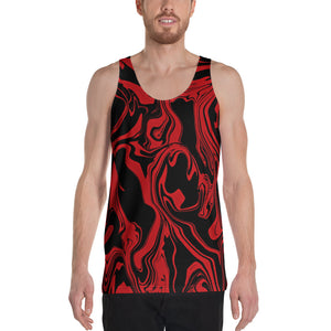 Red and Black Slime Oil Spill Unisex Tank Top | BigTexFunkadelic