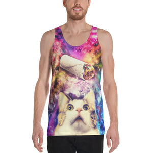 Rainbow Galaxy Burrito Cat Unisex Tank Top | All Over Print Clothing | Sublimated Tank Top | BigTexFunkadelic