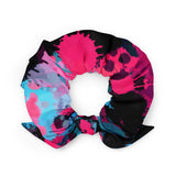 Pink and Blue Paint Splatter Hair Scrunchie | BigTexFunkadelic