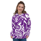 Purple and White Oil Spill Pullover Hoodie | BigTexFunkadelic