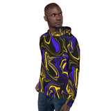 Yellow Blue and Black Oil Spill Pullover Hoodie | BigTexFunkadelic