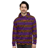 Orange and Purple Spooky Stripes Pullover Hoodie | Halloween | BigTexFunkadelic
