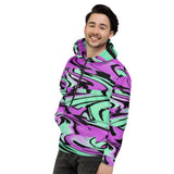 Lavender Mint (Purple and Green) Rave Glitch Unisex Fleece-Lined Pullover Hoodie | BigTexFunkadelicLavender Mint (Purple and Green) Rave Glitch Unisex Fleece-Lined Pullover Hoodie | BigTexFunkadelic