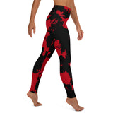 Red and Black Paint Splatter Yoga Leggings | BigTexFunkadelic 