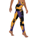 Purple Gold and Black Legends Paint Splatter Yoga Leggings | BigTexFunkadelic