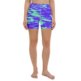 Purple Mint Rave Zebra Stripe Rave Ready Yoga Shorts w/ Inside Pocket | BigTexFunkadelic