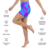 Purple and Blue Paint Splatter Rave Ready Yoga Shorts w/ Inside Pocket | BigTexFunkadelic