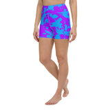 Purple and Blue Paint Splatter Rave Ready Yoga Shorts w/ Inside Pocket | BigTexFunkadelic