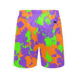 90s Kid Green, Purple and Orange Slime Splatter Swim Shorts | BigTexFunkadelic