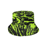 Black Lime Bolt Glitch Reversible Rave Bucket Hat | UV Blacklight Reactive | BigTexFunkadelic