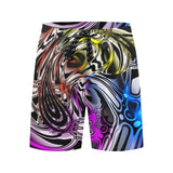 Color Melted Zebra Warp Rave Swim Shorts | BigTexFunkadelic