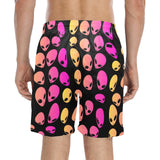 Strawberry Lemonade Alien Ombre Swim Shorts with Pockets | EDM Festival Fashion | BigTexFunkadelic