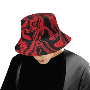 Red and Black Slime Oil Spill Bucket Hat | BigTexFunkadelic