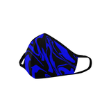 Blue and Black Abstract Melt Mouth Mask *Ready To Ship* | BigTexFunkadelic