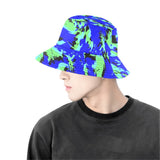Sea Splatter Blue and Green Graffiti Bucket Hat | BigTexFunkadelic