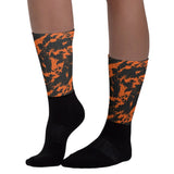 Black and Orange Spooky Paint Splatter Graffiti Crew Socks | Halloween | BigTexFunkadelic